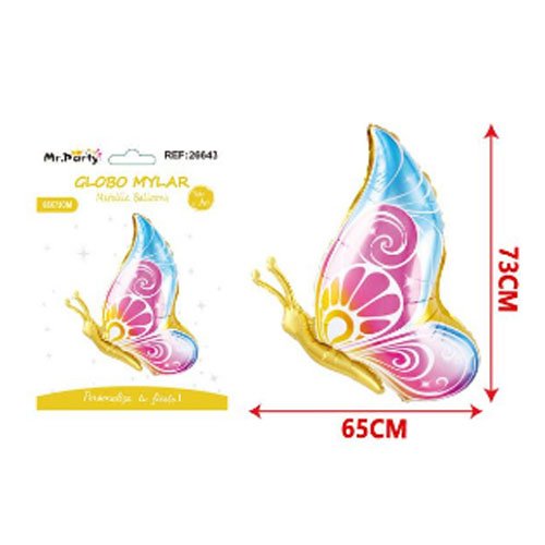 Globo mylar mariposa oro - 65 X 73 CM - Compras Aqui