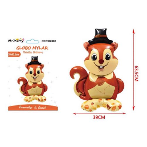 Globo mylar ardilla de pie - 39 X 63,5 CM - Compras Aqui
