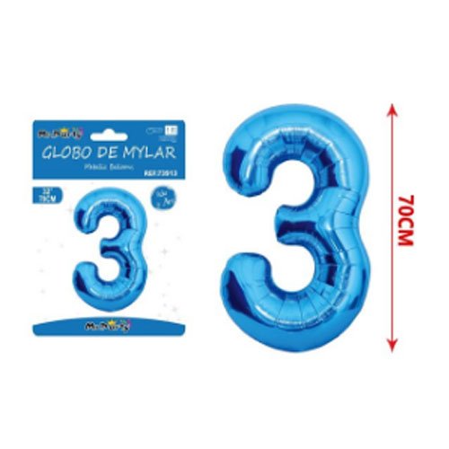 Globo mylar azul # 3 - 70 CM - Compras Aqui