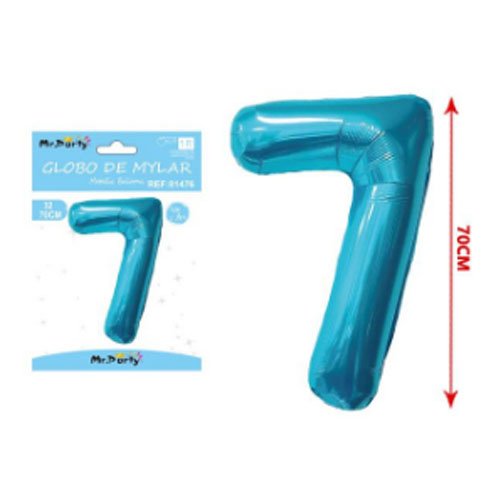 Globo mylar azul perla # 7 - 70 CM - Compras Aqui
