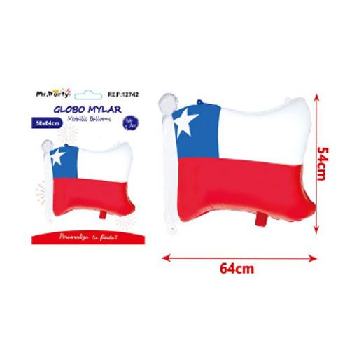 GLOBO MYLAR BANDERA CHILE por mayor - Fiestas-Patrias por mayor