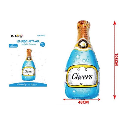GLOBO MYLAR BOTELLA CHEERS por mayor - Cotillon por mayor
