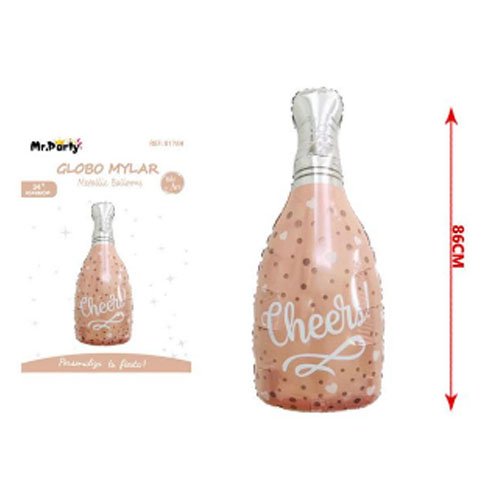 GLOBO MYLAR BOTELLA VINO ROSADO por mayor - Cotillon por mayor