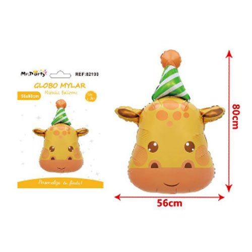 GLOBO MYLAR CABEZA JIRAFA por mayor - Cotillon por mayor