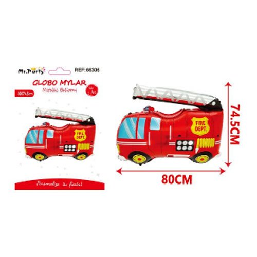 GLOBO MYLAR CAMION BOMBERO por mayor Cotillon por mayor