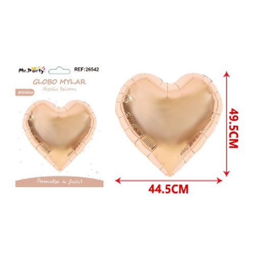 Globo mylar corazon champan oro - 44,5 X 49,5 CM - Compras Aqui