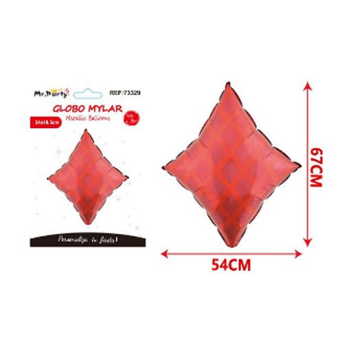 Globo mylar diamante rojo -  54 X 67 CM - Compras Aqui