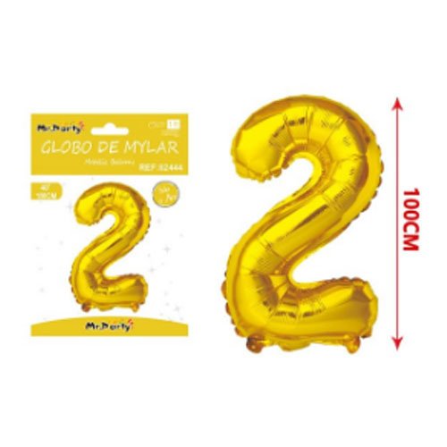 Globo mylar dorado # 2 - 100 CM - Compras Aqui