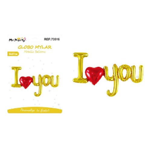 Globo mylar dorado i you - 97 X 54 CM - Compras Aqui