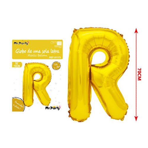 Globo mylar dorado letra r - 70 CM - Compras Aqui