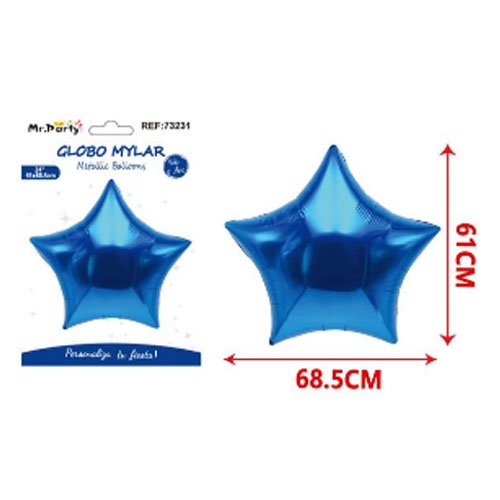 Globo mylar estrella azul oscuro - 68,5 X 61 CM - Compras Aqui