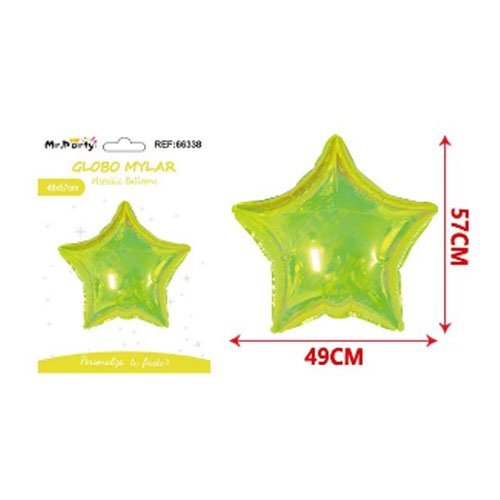 Globo mylar estrella verde gelatina - 49 X 57 CM - Compras Aqui