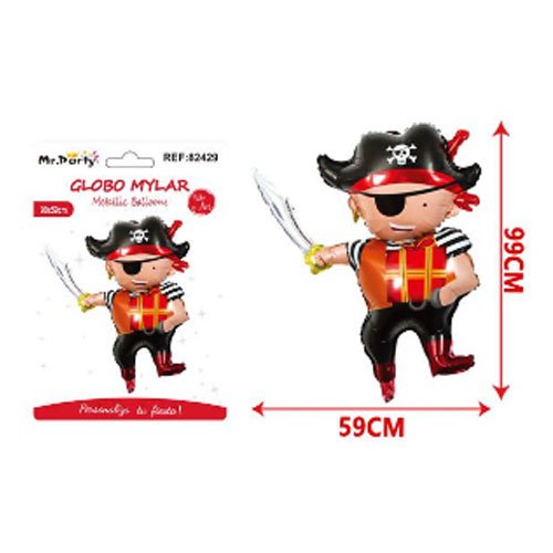 GLOBO MYLAR  HOMBRE PIRATA por mayor - Cotillon por mayor