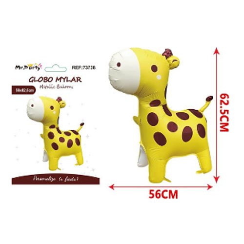 GLOBO MYLAR JIRAFA DE PIE por mayor - Cotillon por mayor