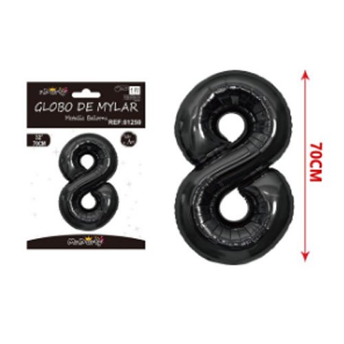 Globo mylar negro # 8 - 70 CM - Compras Aqui