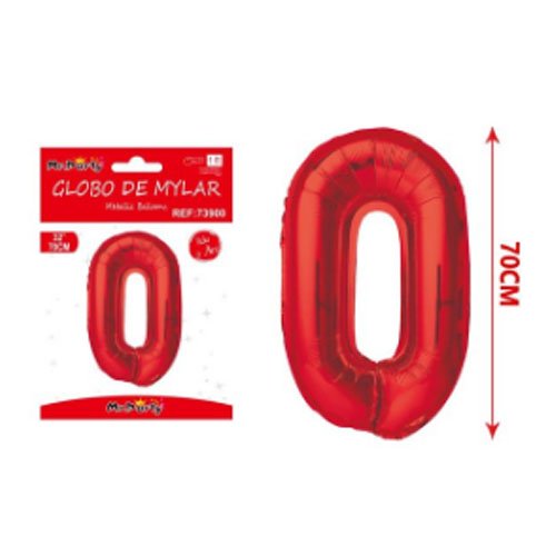 Globo mylar rojo # 0 - 70 CM - Compras Aqui
