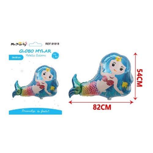 Globo mylar sirena - 82 X 54 CM - Compras Aqui