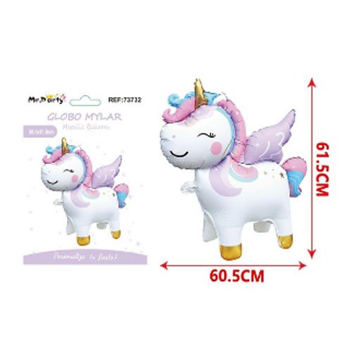 GLOBO MYLAR UNICORNIO DE PIE por mayor - Cotillon por mayor