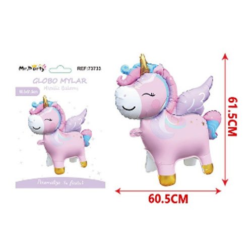 GLOBO MYLAR UNICORNIO DE PIE por mayor - Cotillon por mayor