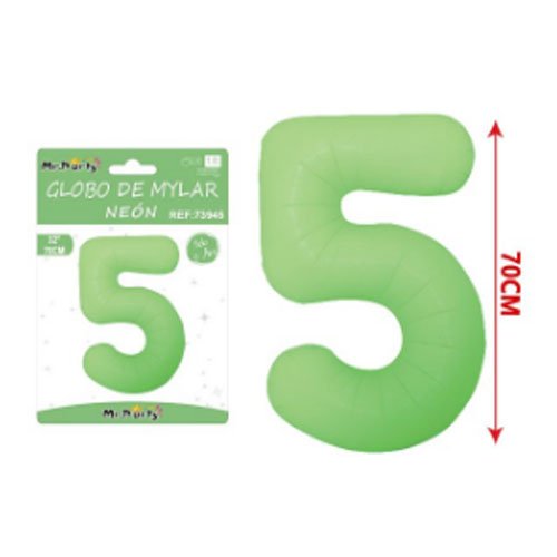 Globo mylar verde neon # 5 - 70 CM - Compras Aqui