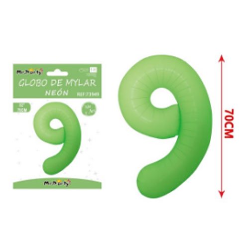 Globo mylar verde neon # 9 - 70 CM - Compras Aqui