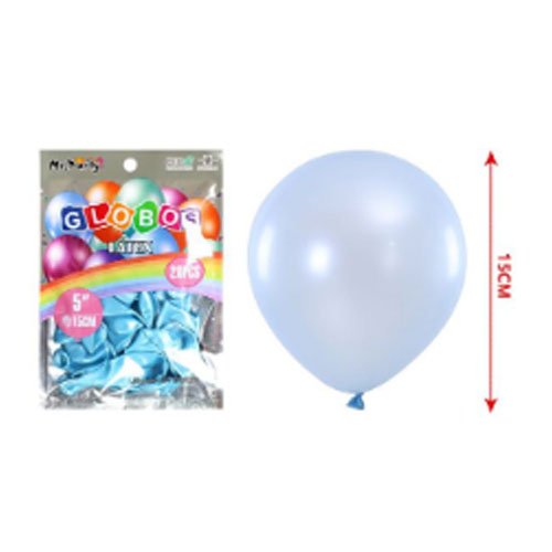 Globos latex azul claro perlado - 20 PZA-15 CM - Compras Aqui