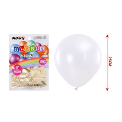 GLOBOS LATEX BLANCO PERLADO por mayor Cotillon por mayor