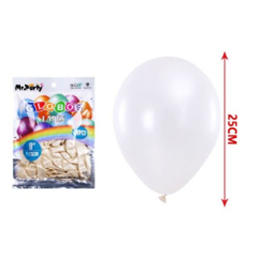 Globos latex blanco perlado