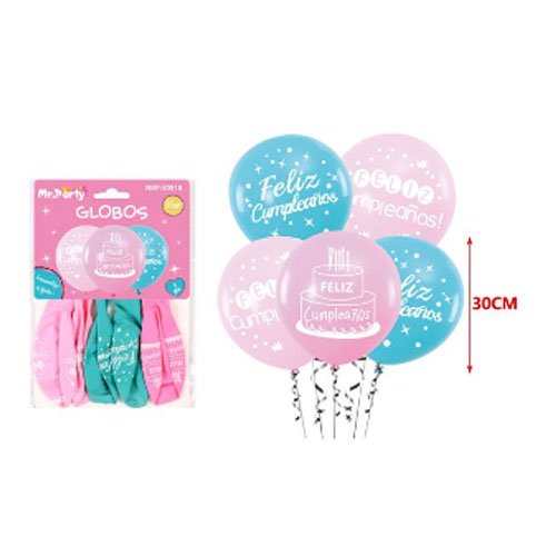 GLOBOS LATEX  FELIZ CUMPLEAÑOS por mayor - Cotillon por mayor