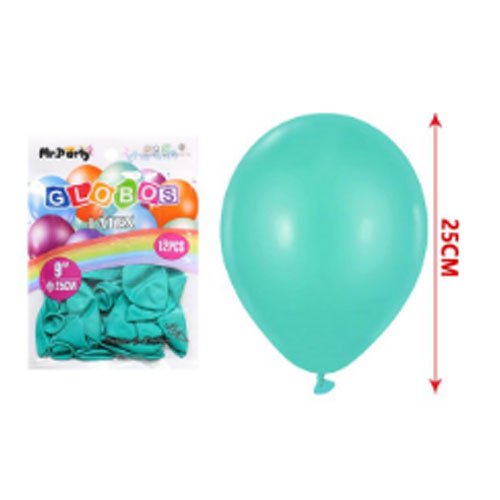 GLOBOS LATEX MATE AZUL TIFFANY por mayor Cotillon por mayor