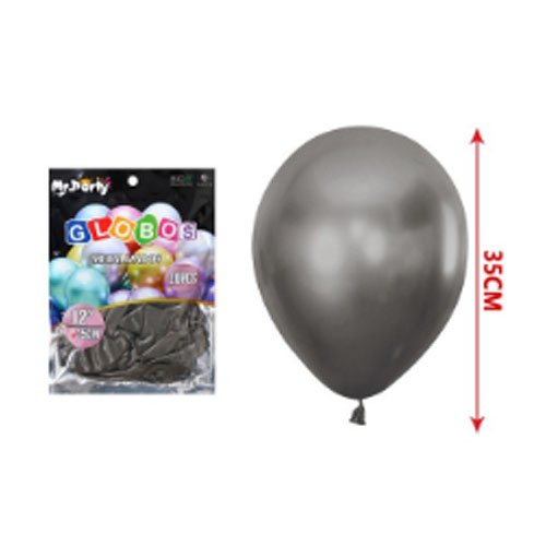 Globos latex negro metalizado - 20 PZA-35 CM - Compras Aqui