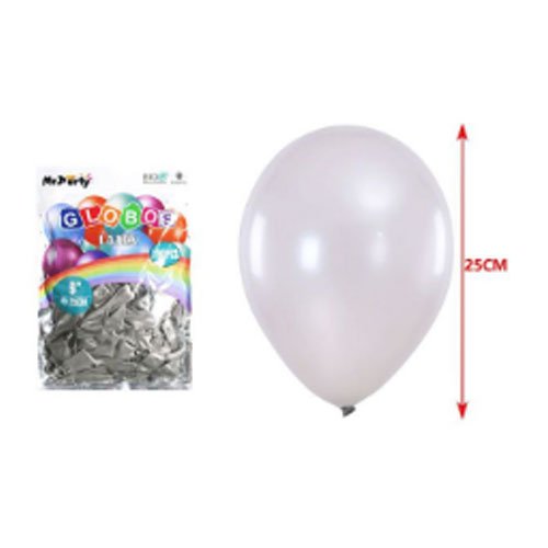 Globos latex plata perlado