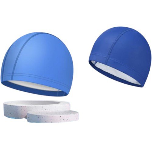 Gorro de Natación de Tela PU Elástico Mix Azul 1PZA por mayor en Chile