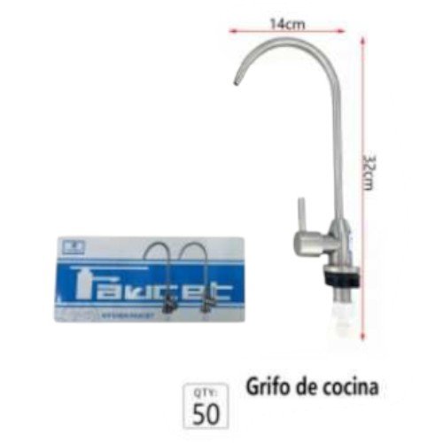 Grifo de Cocina de Acero Inoxidable con Monomando 14cm x 32cm  por mayor en Chile