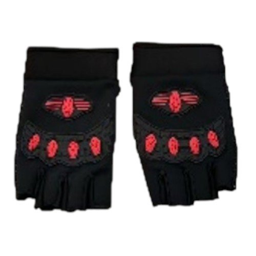 Guantes Deportivos de Medio Dedo con Detalles en Silicona Roja por mayor - Hogar por mayor