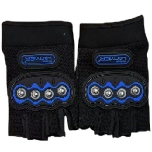 Guantes Deportivos de Medio Dedo con Refuerzos Metálicos y Detalles Azules por mayor - Hogar por mayor