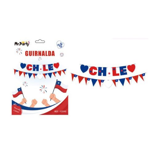 GUIRNALDA AMO CHILE-BANDERA por mayor - Fiestas-Patrias por mayor