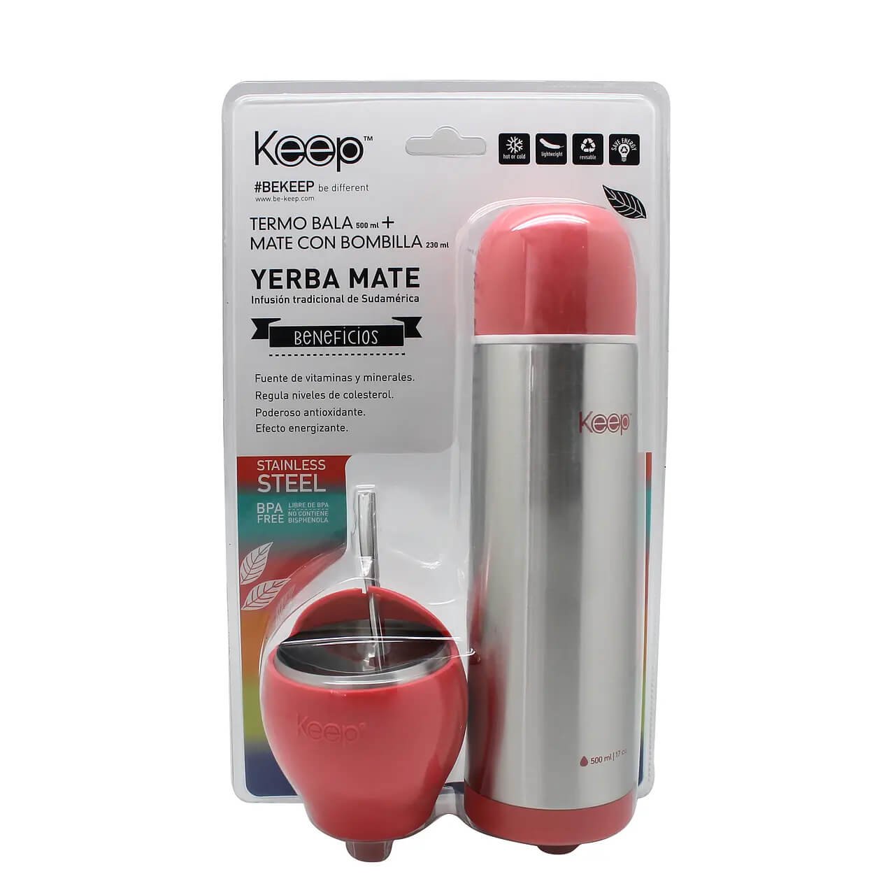Set termo bala 500 ml + mate con bombilla 230 ml keep mayorista — imagen 3