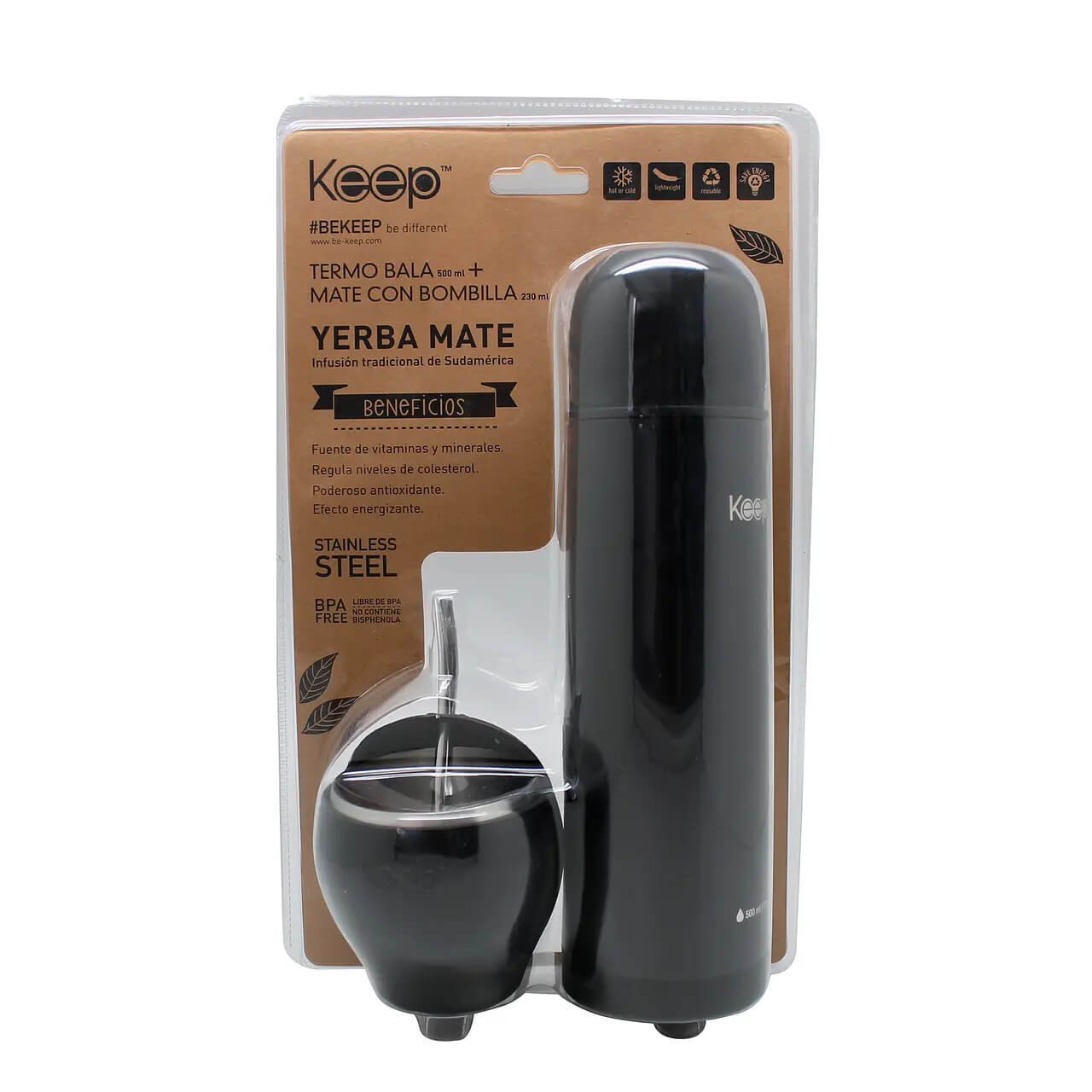 Set termo bala 500 ml + mate con bombilla 230 ml keep mayorista — imagen 5
