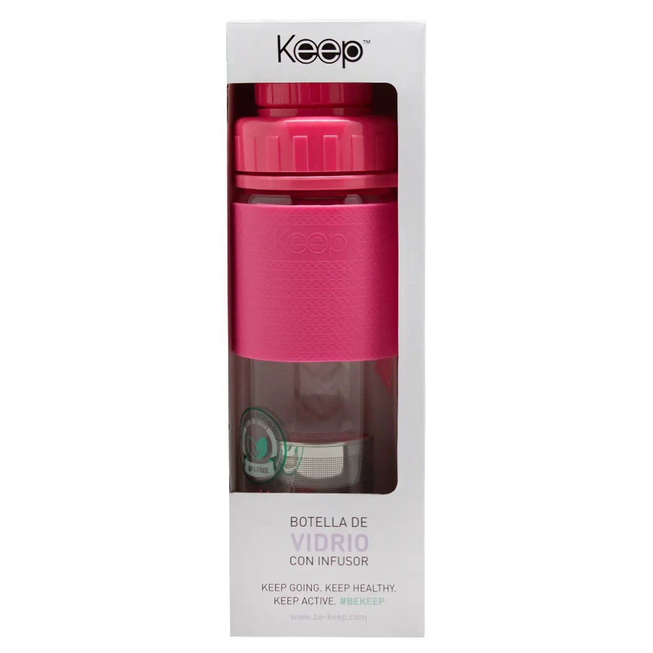 Botella de vidrio con infusor keep mayorista — imagen 2
