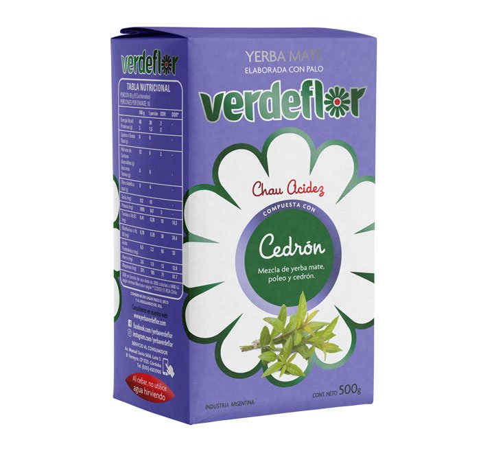 Yerba mate Verdeflor Cedrón 500 g 500 g por mayor en Chile