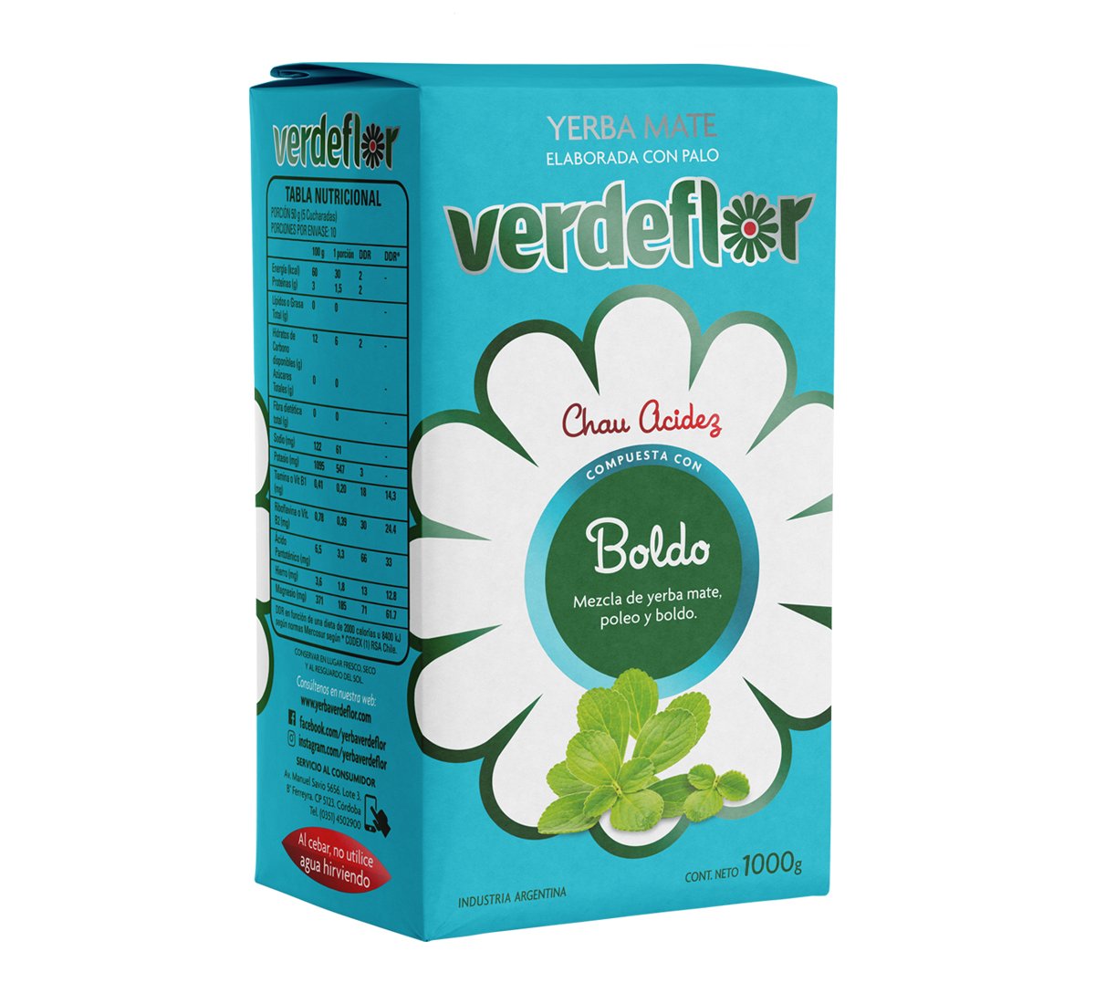 Yerba mate Verdeflor Boldo 1 kg 1 kg por mayor en Chile