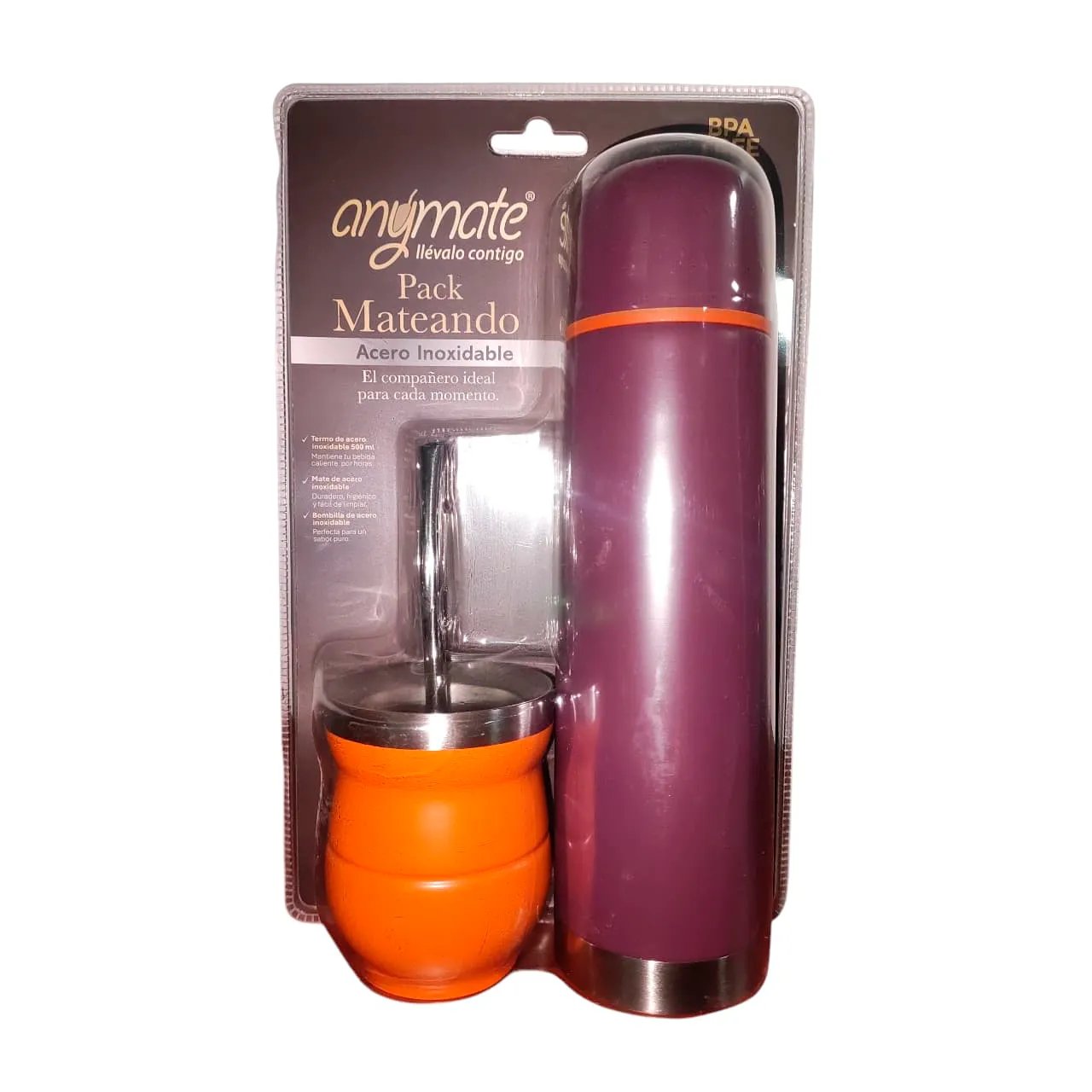 Set termo bala + mate 500ml anymate mayorista — imagen 2