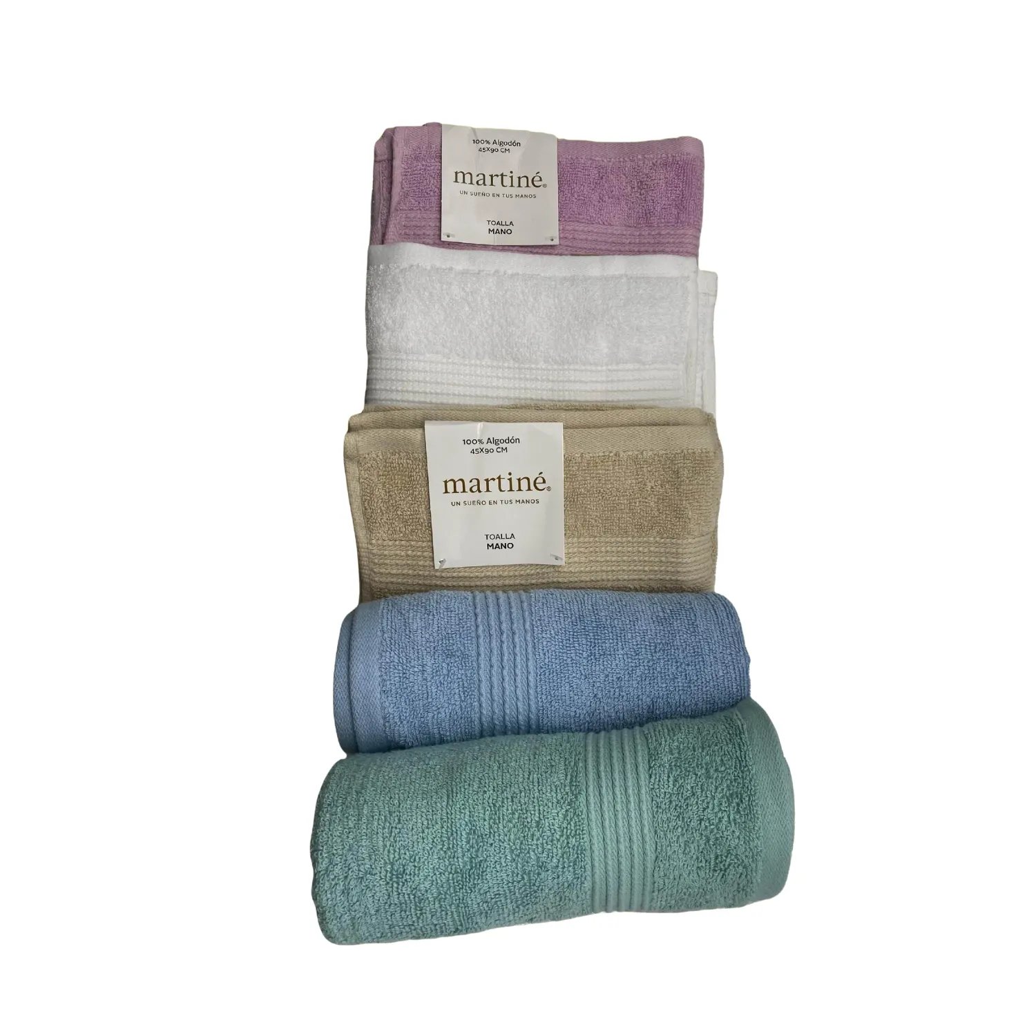 Toalla violeta con borde dobby 45 x 90 gris (100% algodón) mayorista — imagen 2