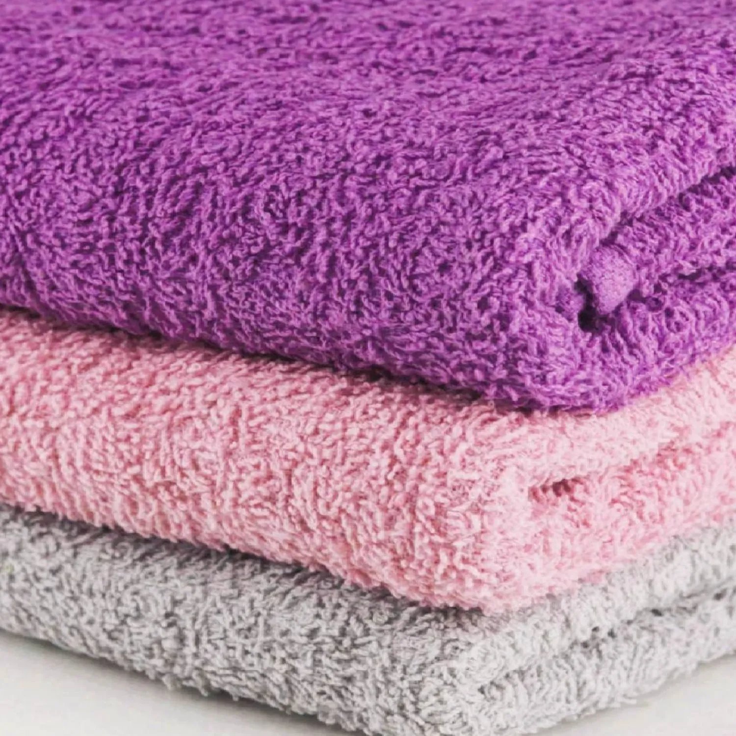 Toalla violeta con borde dobby 45 x 90 blanco (100% algodón) mayorista — imagen 3