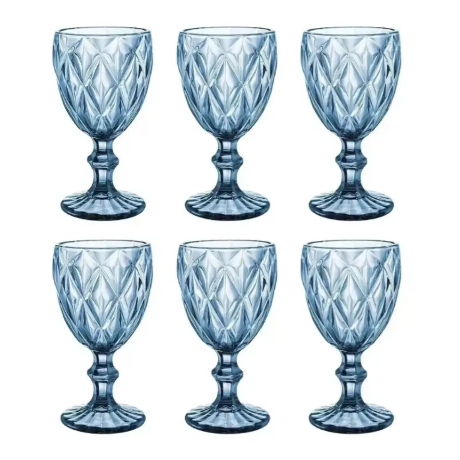  Vidrio Beber Copa Copas Vino Diamonds Blue 340cc  340 cc por mayor en Chile