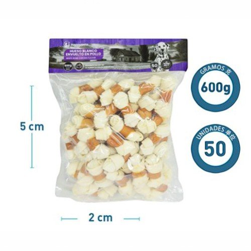 HUESO BLANCO ENVUELTO EN POLLO 50 PZA-600 GR por mayor en Chile