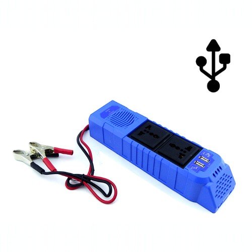 Inversor De Voltaje De 12 V, 200 W Con 2 USB Y Pinzas. por mayor Electrónica por mayor