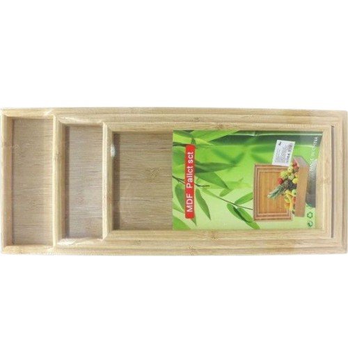 Juego de 3 Bandejas de MDF Estilo Bambú por mayor Hogar por mayor