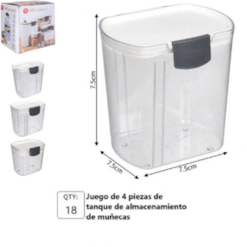 Juego de 4 Piezas de Tanques de Almacenamiento Herméticos con Cierre de Clip por mayor - Hogar por mayor